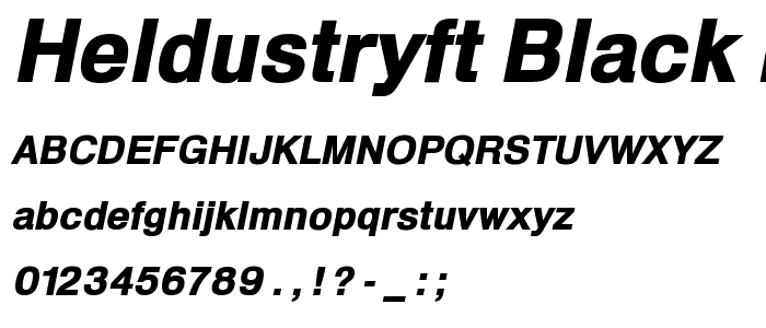 HeldustryFT Black Italic font